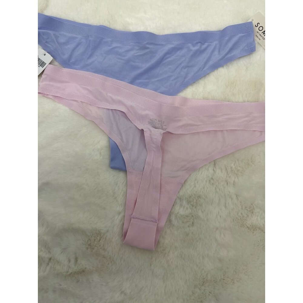 SOMA Embliss size XL Soft Stretch Thong Panty Pink & Purple NEW  X-Large 2 pair - Picture 5 of 6